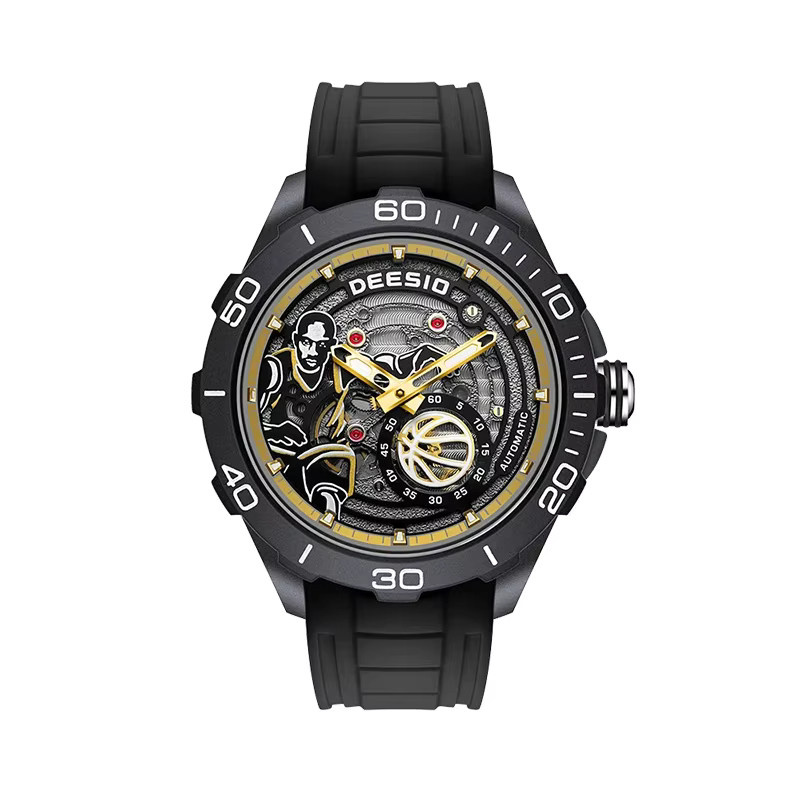 Deesio Armbanduhr, Automatik, Kohlefasergehäuse, Schwarz, Herren - Bild 7