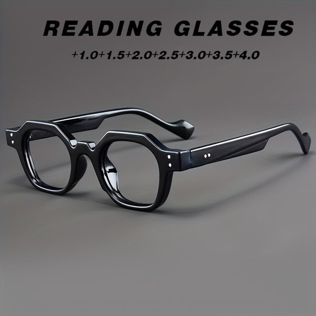 Hindfield Lesebrille, hexagonal, Vollrand, Kunststoff, Schwarz, Unisex - Bild 1
