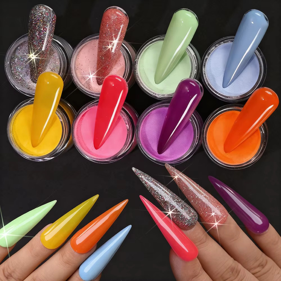 MAFANAILS Acryl Pulver Nageldesign, 8 Farben, Schimmernd - Bild 2