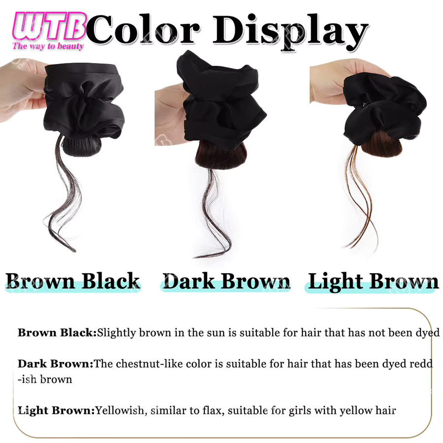 WTB Haarring-Dutt-Perücke für Damen, Schwarz, Synthetisch - Bild 5