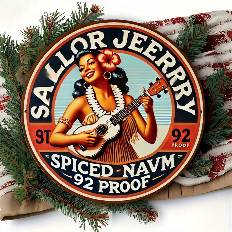Potdemiel Sailor Jerry Vintage Aluminium-Wandschild mit Retro-Motiv, B/H: 20,32 x 20,32 cm, Mehrfarbig - Bild 4