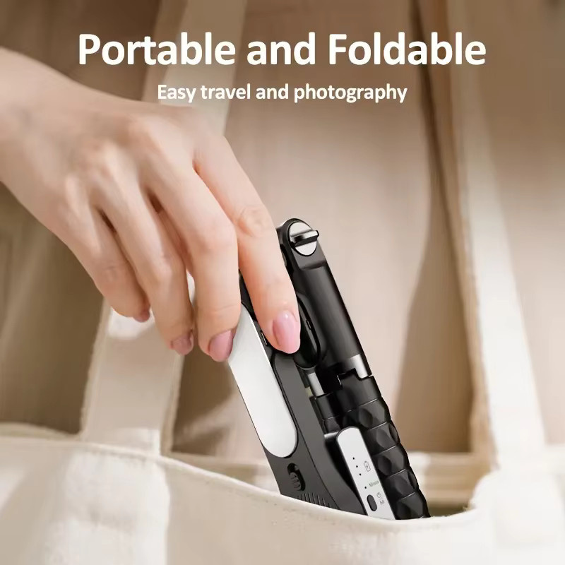 QAML A6 2025 1-Achsen Handheld Gimbal Stabilisator mit Selfie-Stick, Stativ und kabelloser Fernbedienung, Schwarz, iOS-kompatibel - Bild 6