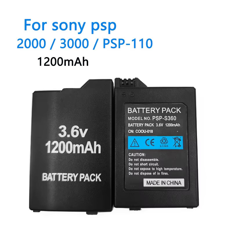 Sony Wiederaufladbarer Lithium-Ionen-Akku für PSP2000 PSP3000 PSP-S110 Konsolen und Gamepads, 1200mAh, 3,6 V, Schwarz - Bild 5
