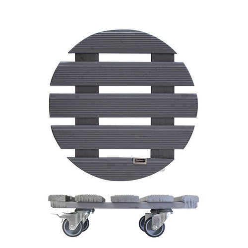 Wagner System Multiroller GreenHome Kübelroller aus Buchenholz in Anthrazit, Durchmesser: 38 cm - Bild 3