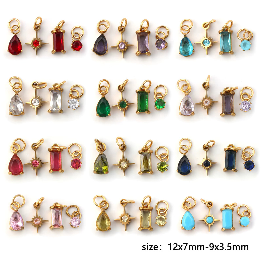 Doreen Box Charms Mini-Anhänger, Edelstahl, Gold, Zirkonia, Unisex - Bild 1