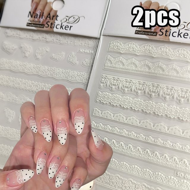 MingLee Nagelkunst-Aufkleber, weiß, glänzend, Unisex - Bild 1