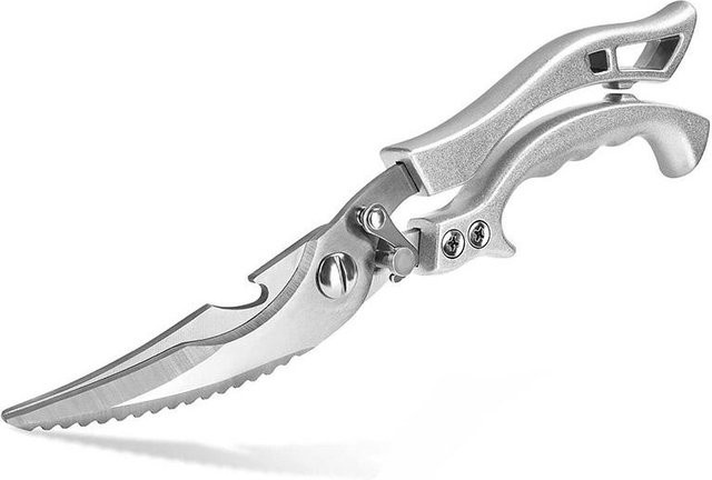 Professionelle MTMA Küchenschere aus Edelstahl in Weiß und Silber für Fleisch, Geflügel und Gemüse - Bild 1