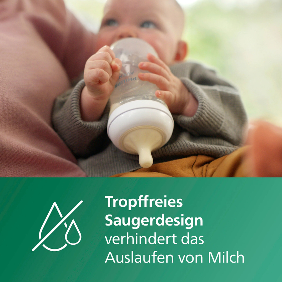 Philips Avent Natural Response Babyflaschen-Set aus Glas, 8-teilig, transparent, mit Anti-Kolik-Ventil, spülmaschinenfest und mikrowellengeeignet - Bild 2