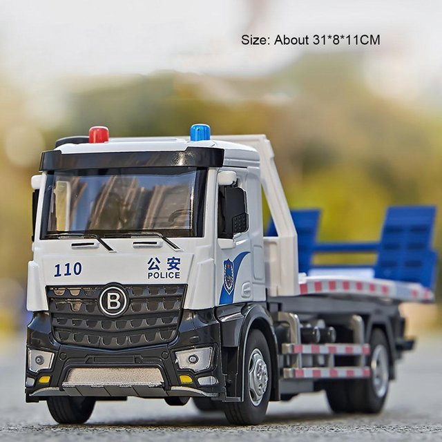 Linyi toy car Elektrische Anhänger Flachbett LKW Sanitär Müllwagen, 1:24, mit Licht und Musik, ab 14 Jahren - Bild 1