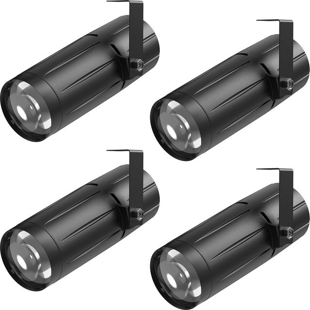 Yiflamefly Mini LED-Pinspot-Leuchten 15W Weiß mit Linsendesign für Bühnenbeleuchtung, DJ, Hochzeit und Party - Bild 1