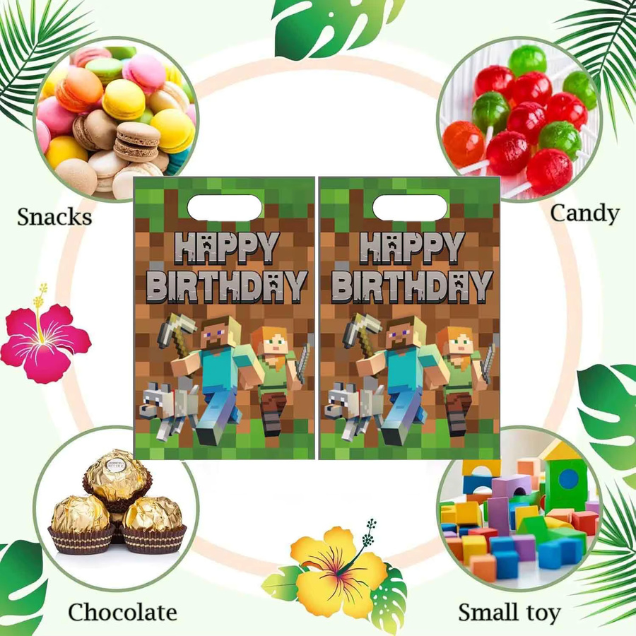 Minecraft Motiv Geschenktüten aus Kunststoff mit Griffen in Mehrfarbig für Party und Geburtstag von Bandai - Bild 5
