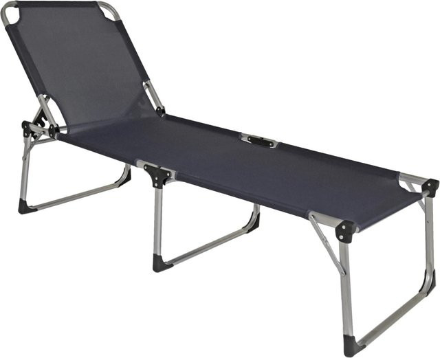 Garden Pleasure XXL-Sonnenliege Abaco aus Aluminium und Textilene in Anthrazit-Silber, B/T/H: 214 x 70 x 45 cm - Bild 1