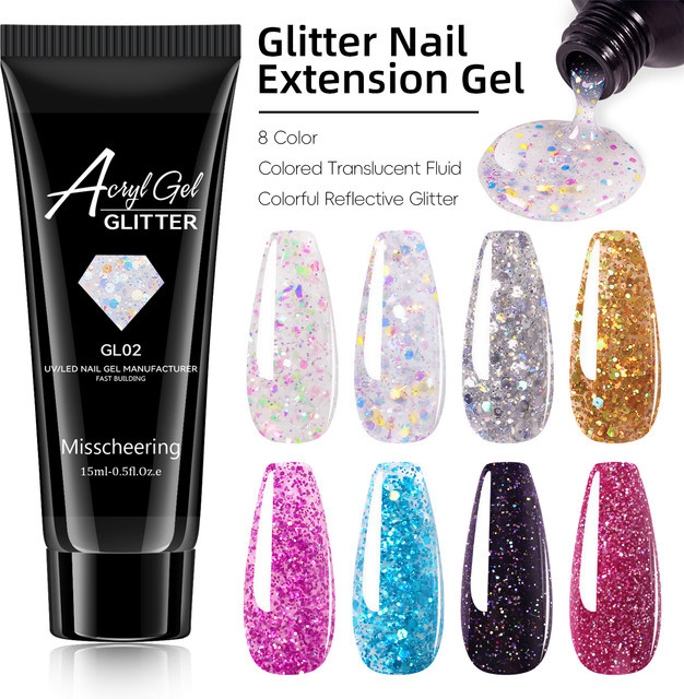 Misscheering Acryl-Gel Nagelverlängerungsgel, 15 ml, Schimmernd - Bild 1