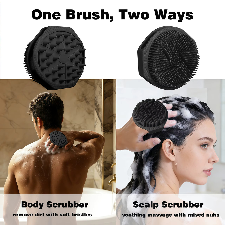 Silikon-Körperwäscher und Kopfhaut-Massagegerät, Unisex - Bild 2