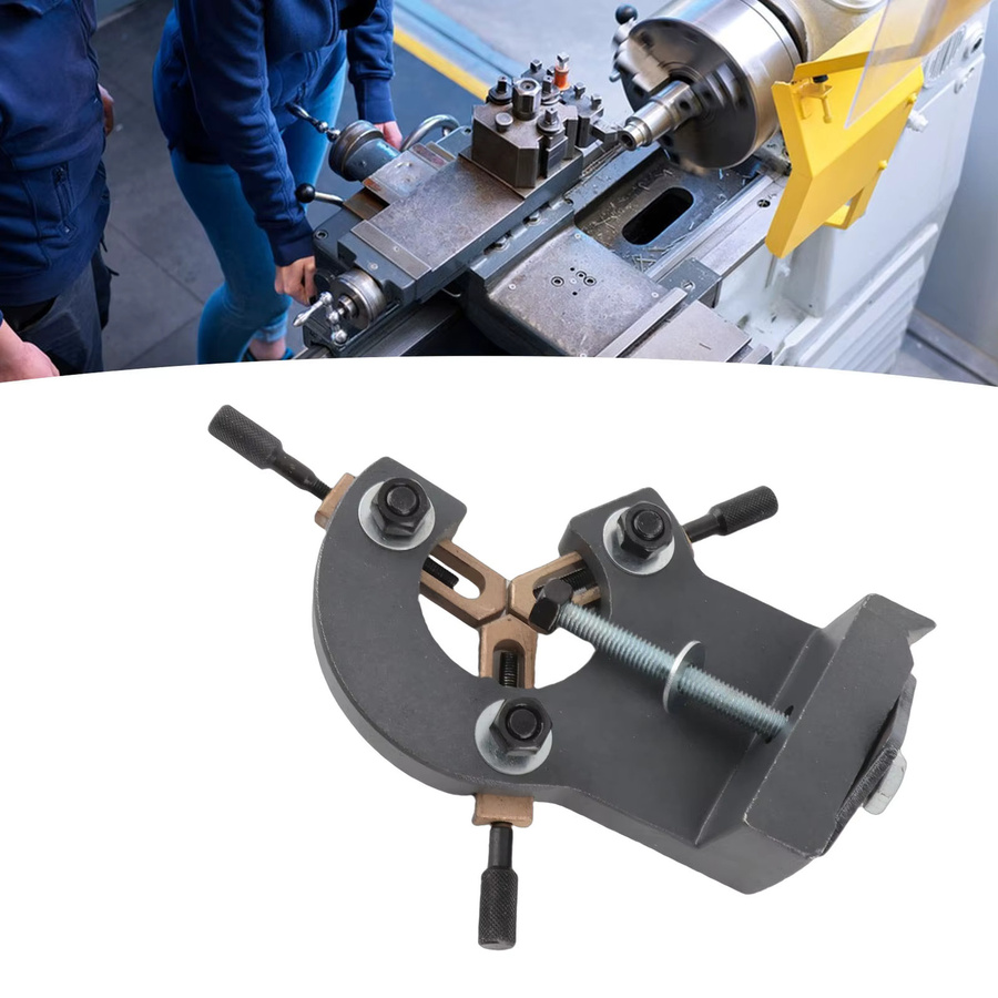 Aramox Steady Rest für Mini-Drehmaschinen aus Metall in Grau und Schwarz, passend für 0618, CJ18, CJ0618A, 7x12 und 7x14 sowie 0618-3B - Bild 3