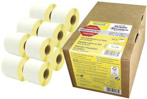Avery Zweckform Versand Rollenetiketten aus weißem Papier, FSC zertifiziert, B: 101 mm, H: 54 mm - Bild 1