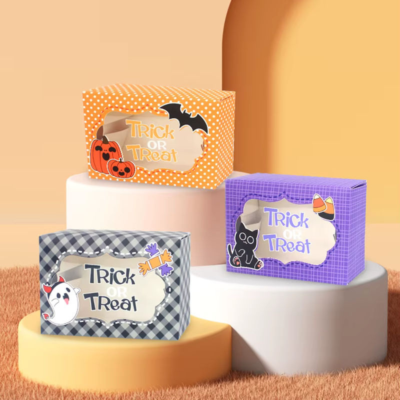 3er Set Halloween Geschenkboxen aus Papier in verschiedenen Designs, mehrfarbig, rechteckig - Bild 2