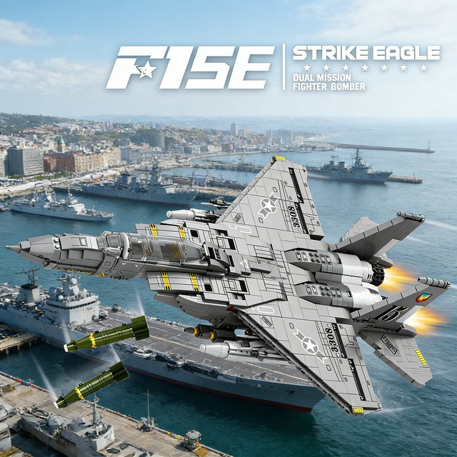 REOBRIX F-15E Strike Eagle Bomber, Baukasten, 1897 Teile - Bild 1