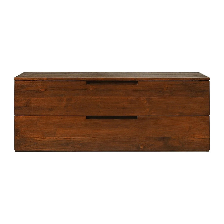 Vente-unique Waschbeckenunterschrank Bimbing aus Teakholz in Natur Dunkel, Breite: 115 cm - Bild 2