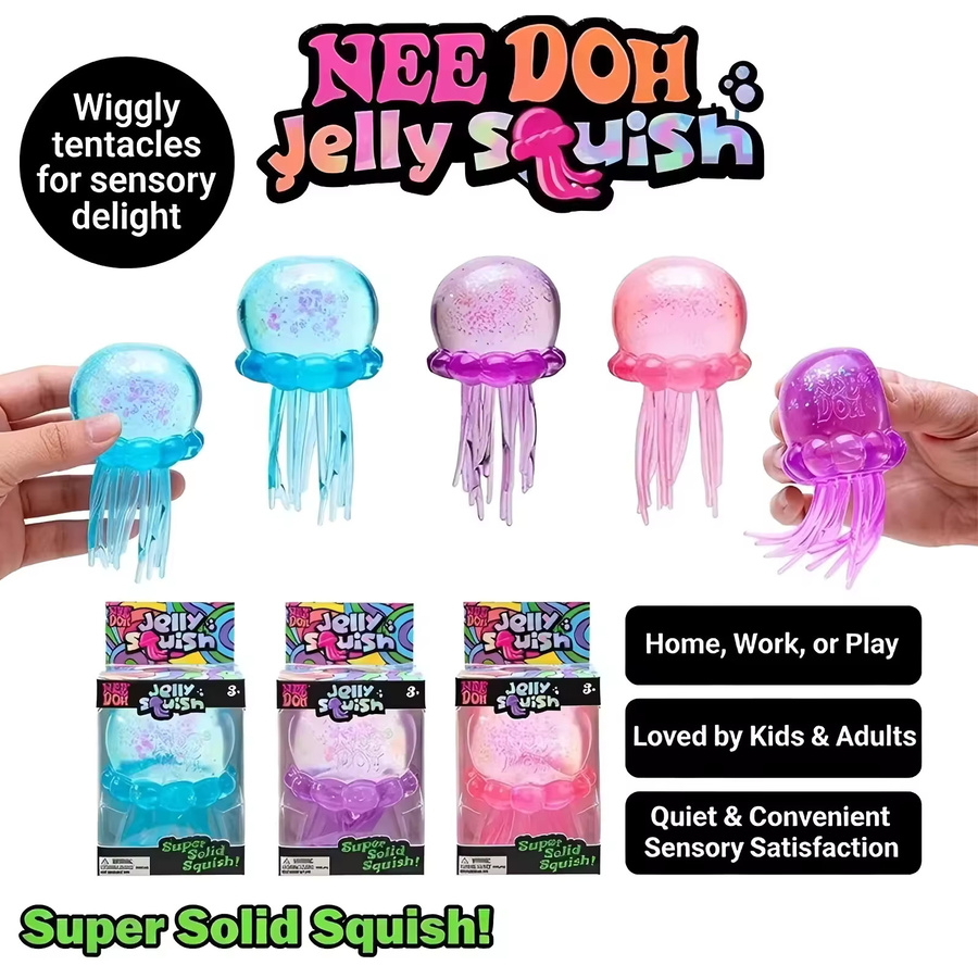NeeDoh Quallen- & Würfel-Squish-Spielzeug, Weiches Jelly Squeeze Stressabbau-Fidget-Spielzeug, Sensorisches Spielzeug - Bild 3