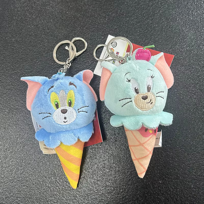 HUGKIS Tom und Jerry Eiscreme-Plüsch-Schlüsselanhänger, Rucksack-Puppe, 12 cm - Bild 4