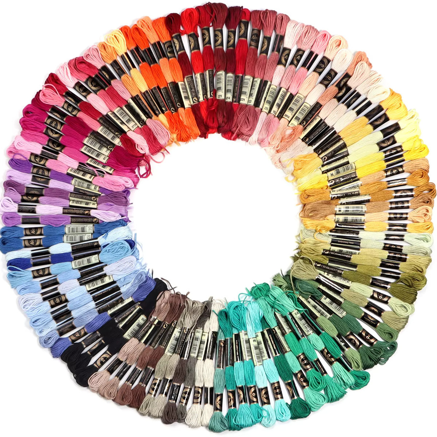6er Set buntes Polyester Stickgarn für Kreuzstich und DIY-Nähprojekte, 8m pro Stück - Bild 3