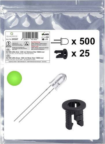 Quadrios 25O227 LED-Sortiment Grün Rund 5mm 19000 mcd 20mA 3.0V - Bild 1