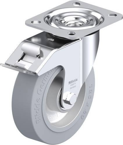 Blickle L-ALEV 125K-FI-SG Lenkrolle mit Feststeller in Silber/Grau, Rad-Durchmesser: 125 mm, Tragfähigkeit: 250 kg - Bild 1