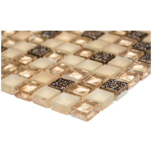 HuH Mosaik Wandbelag Roman in Beige aus Glas, BxL: 32,2 x 30,5 cm - Bild 2
