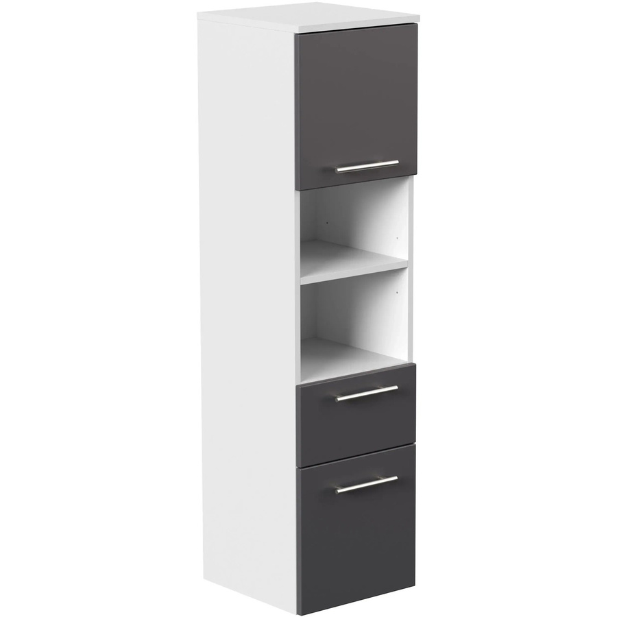 Posseik Bad-Hochschrank VIVA Weiß matt mit Soft-Close-Türen, Breite: 35,2 cm, Höhe: 134,5 cm - Bild 2