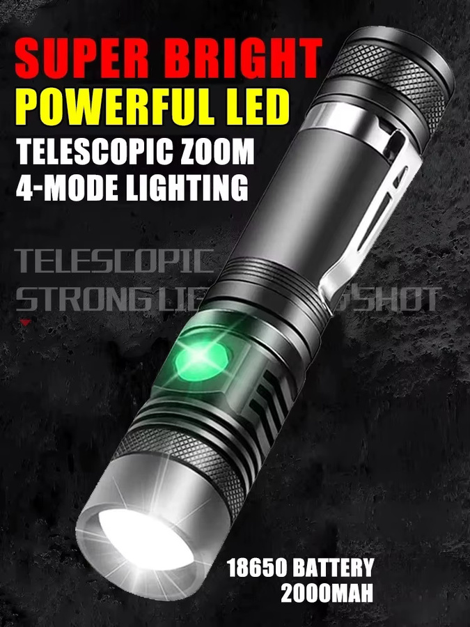 XIWANGFIRE T6 LED-Taschenlampe SS-518 taktisch mit Zoom, USB wiederaufladbar und 18650-Akku - Bild 7