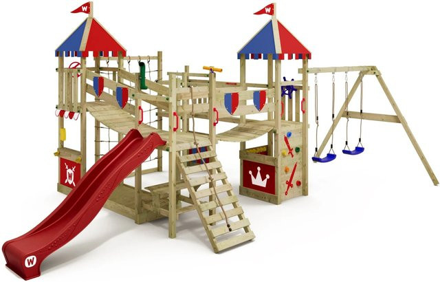Wickey Spielturm Smart Queen Klettergerüst mit Rutsche, Rot - Bild 1