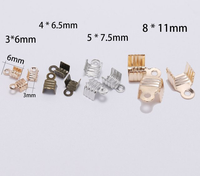YouYoungDifferent Drei-Draht-Verschluss, Endspitze, Gold Silber, 200 Stück - Bild 1