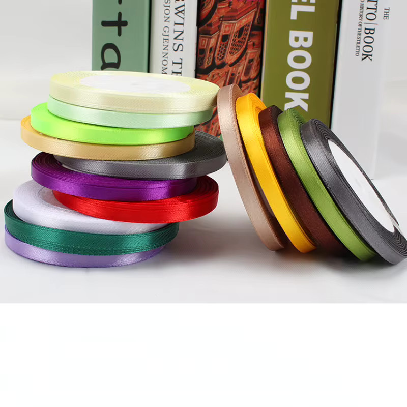 Satinband merylover für Geschenkverpackungen und DIY Bastelarbeiten, Breite: 0,6 cm, 25 Yards pro Rolle, Farben: Rot und Mehrfarbig - Bild 2