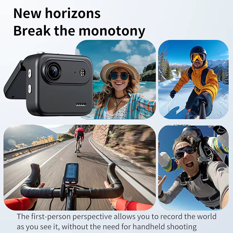 luxuglow Y360 Action Camera mit 4K Ultra-HD Aufnahme, Klappbildschirm und Anti-Shake Funktion für Vlogs, erhältlich in Schwarz oder Weiß - Bild 4