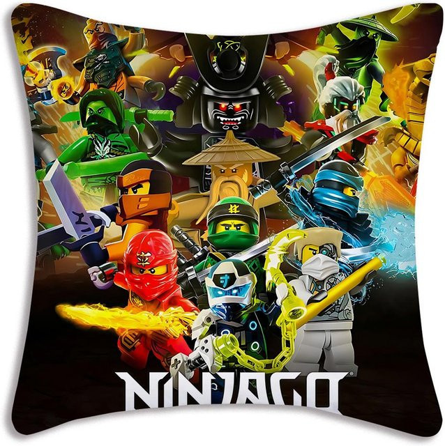 Ninjago Kissenbezug von ZX Blanket mit Cartoon-Print, kurzplüschig und waschbar, Mehrfarbig, B/T/H: 30 x 30 x 1 cm - Bild 1