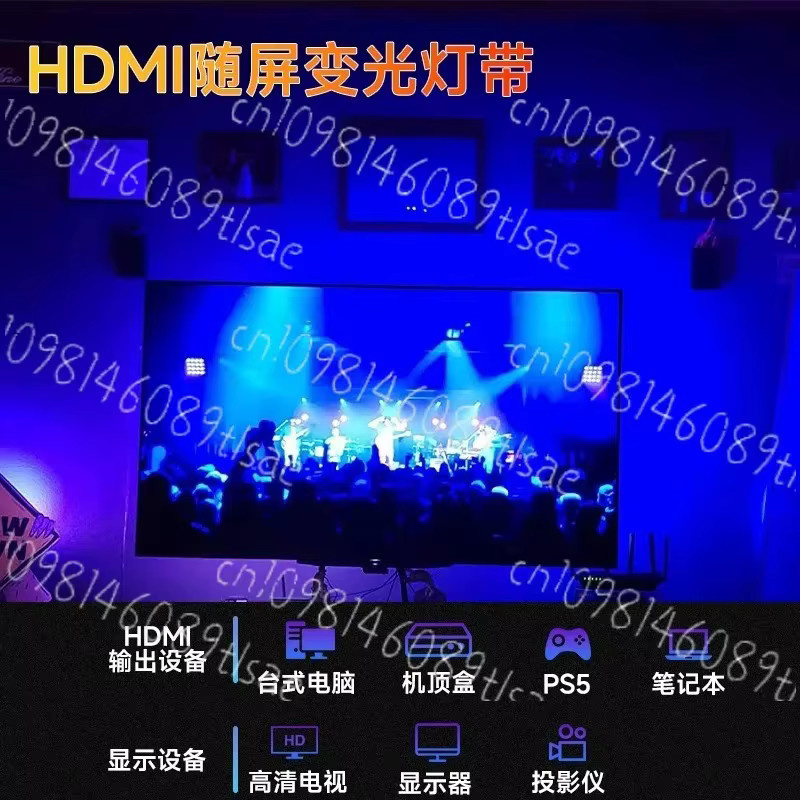 Lytmi NEO HDMI Sync Box RGB LED TV Hintergrundbeleuchtung für 91-120 Zoll, Multicolour Ambiente-Beleuchtung mit Alexa und Google Assistant Sprachsteuerung für Gaming PC und Konsole, Schwarz - Bild 4