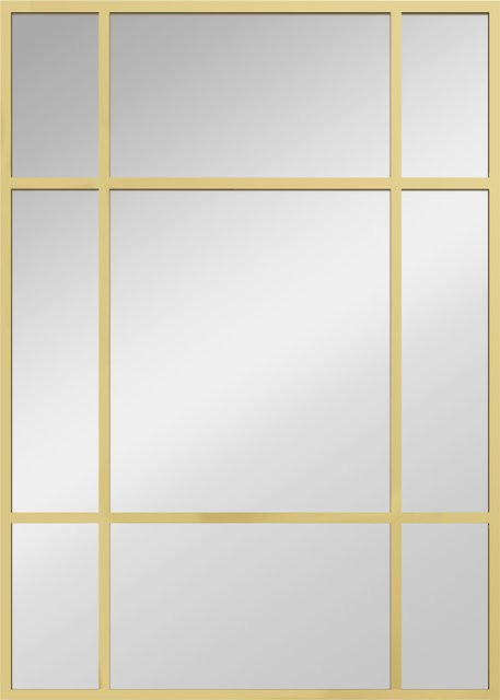 HOMCOM Wandspiegel Gold mit Metallrahmen, rechteckiger dekorativer Spiegel für Schlafzimmer und Badezimmer, Breite: 50 cm, Höhe: 70 cm - Bild 1