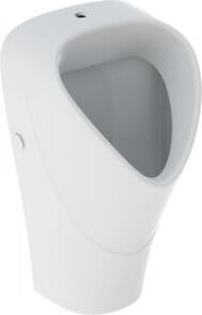 Geberit Urinal Renova Wandhängendes Urinal aus Keramik in Weiß mit Spülkasten und Trigonal-Aufbau - Bild 1