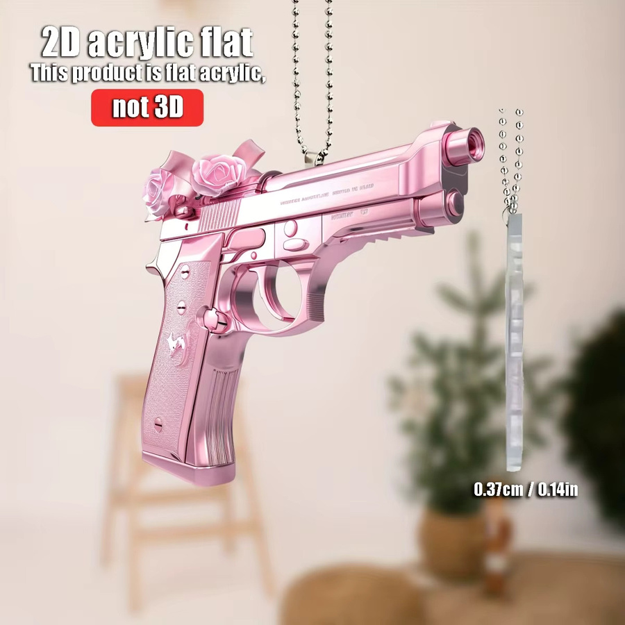 Anhänger Rosa Pistolen-Rosen-Design, Kunststoff, Unisex - Bild 5