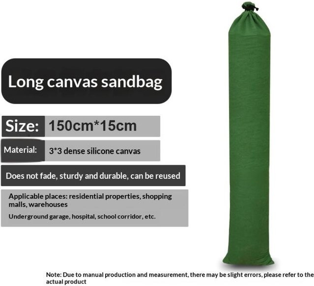 Happies Hochwasserschutz Sandsäcke aus Segeltuch, 14 Stück, grün, Länge: 150 cm, Breite: 15 cm - Bild 1
