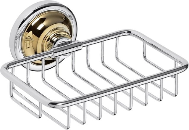 Brillantbad BETRO GOLD Seifenhalter aus Messing in Gold Chrom, Wandmontage, B/T/H: 14,0 x 6,5 x 14,2 cm - Bild 1