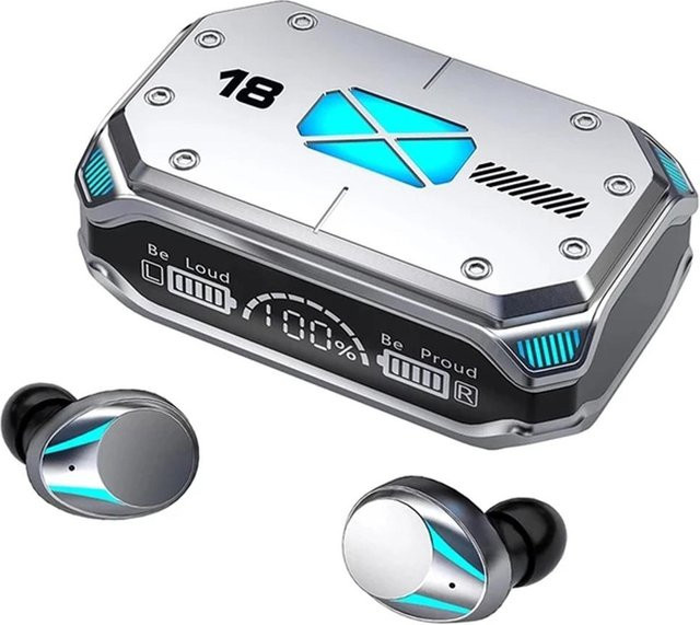 YurKem TWS Drahtlose Bluetooth 5.2 Kopfhörer mit Touch Control, Rauschunterdrückung und Mikrofon in Silber - Bild 1
