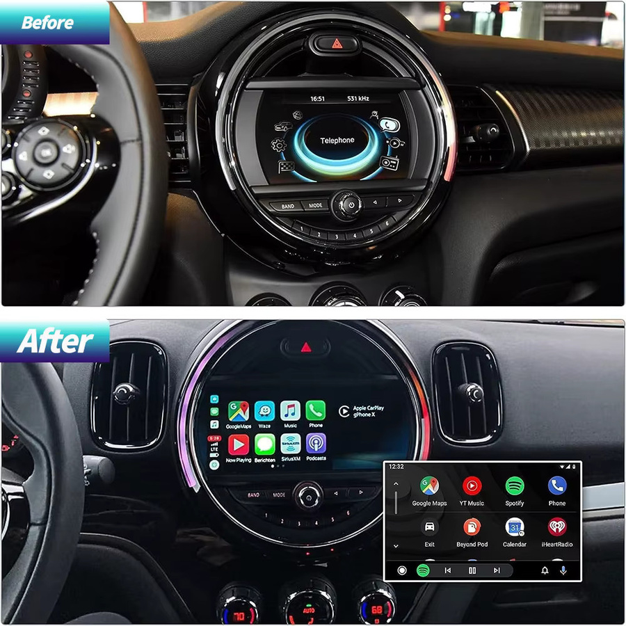 Bonroad Drahtloser CarPlay und Android Auto Adapter in Schwarz für Mini R55 R56 R57 R58 R60 R61 F54 F55 F56 Clubman Countryman Cooper John Cooper - Bild 2