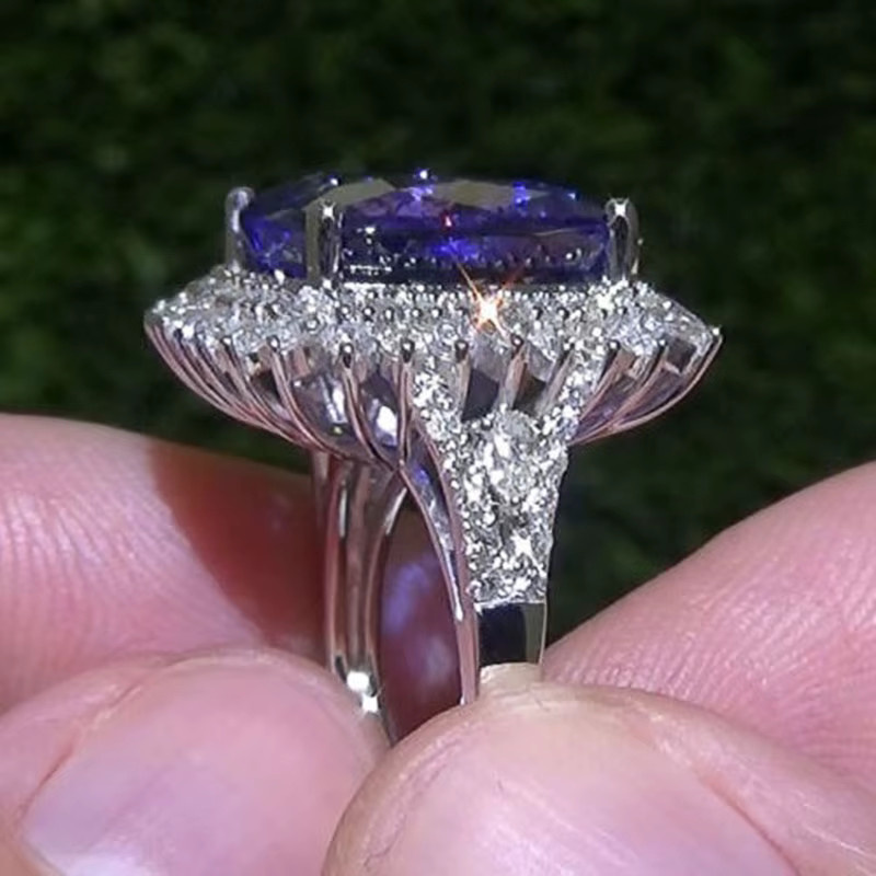 Huitan Ring, blauer Zirkonia, Silber, Damen - Bild 3