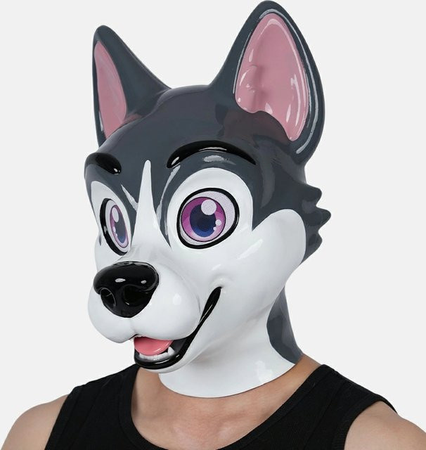 Furrjoi Husky Silikon-Fursuit-Stil Kopfteil, Grau, Hundekopf für Cosplay-Kostüme - Bild 1