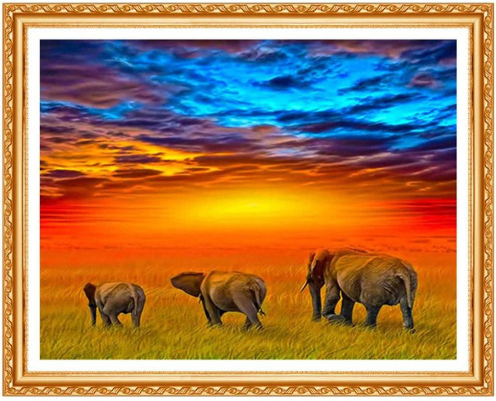 FIYO Diamond Painting Set mit Tierprint, 5D DIY Stickerei mit runden Diamanten, mehrfarbig, B x H: 20 x 30 cm - Bild 1