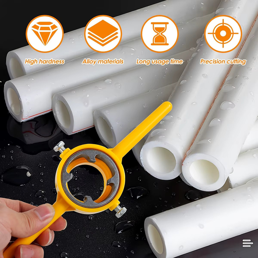 NIUXIANG 6-teiliges PVC-Rohrgewindeschneidwerkzeug-Set mit Gewindeschneidköpfen in 1/2, 3/4 und 1 Zoll - Bild 5