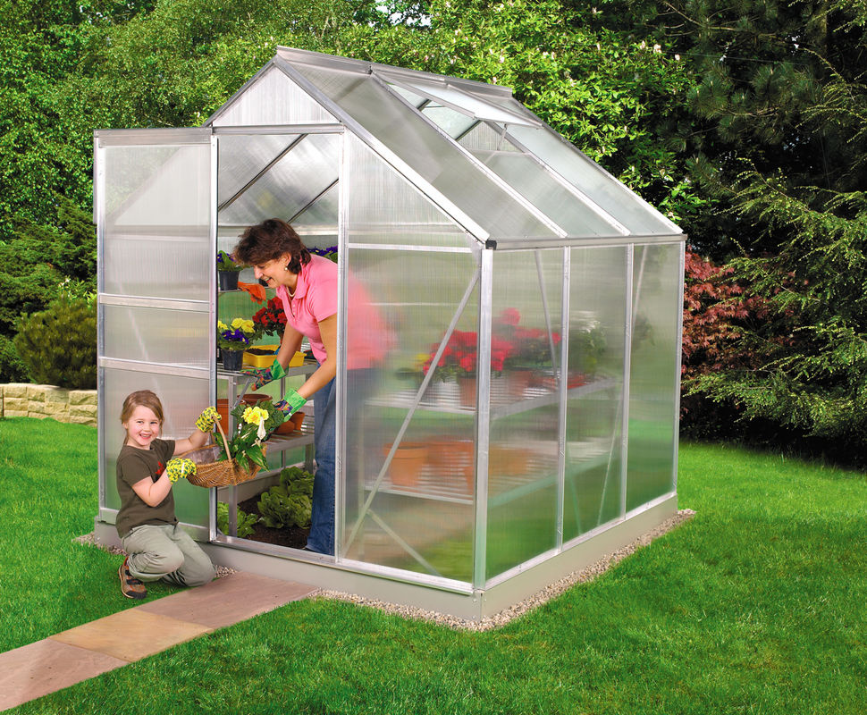 Vitavia Gewächshaus Venus mit 3,8 m² aus Aluminium und Polycarbonat in Silberfarben - Bild 3