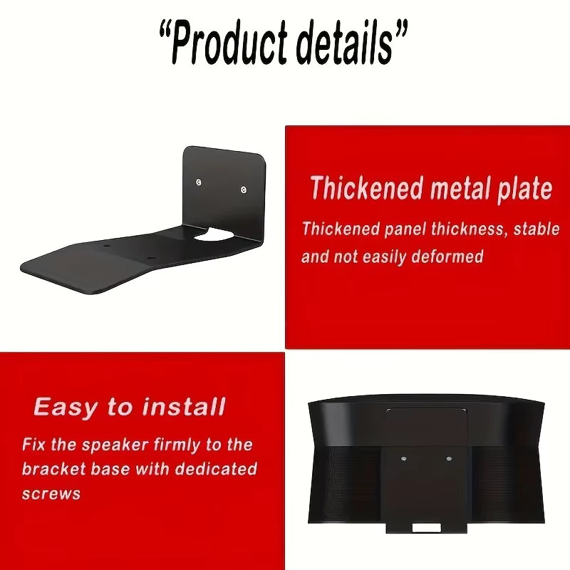 Sonos Era Wandhalterung aus Metall in Schwarz für intelligente Lautsprecher und Basis-Halterung - Bild 1